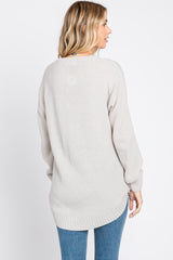 Beige Knit Pullover Sweater