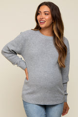 Heather Knit Pullover Maternity Sweater