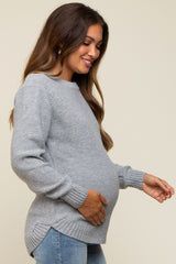 Heather Knit Pullover Maternity Sweater