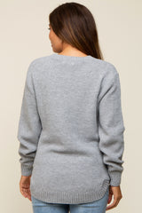 Heather Knit Pullover Maternity Sweater