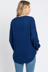 Navy Knit Pullover Sweater