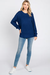 Navy Knit Pullover Sweater