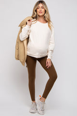 Brown Basic Maternity Leggings