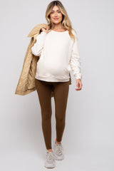 Brown Basic Maternity Leggings