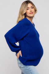 Royal Blue Soft Brushed Maternity Sweater