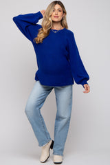 Royal Blue Soft Brushed Maternity Sweater