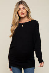 Black Knit Dolman Sleeve Maternity Sweater