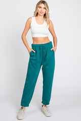 Teal Basic Fleece Maternity Sweatpants