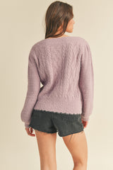 Lilac Pom Pom Knit Sweater