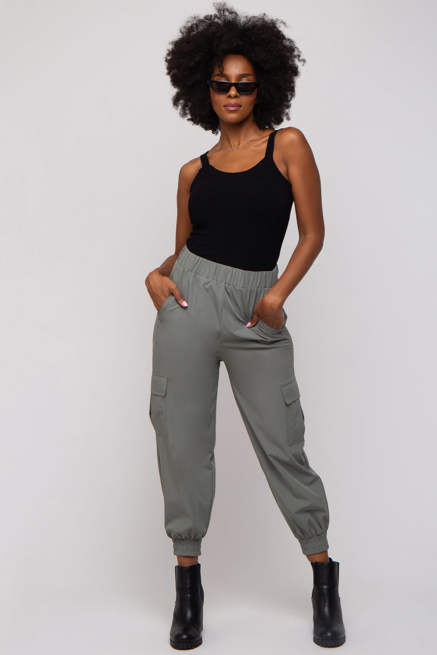 Light Olive Cargo Joggers
