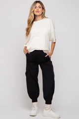 Black Cargo Maternity Joggers