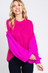 Magenta Multi-Color Knit Sweater