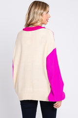 Magenta Multi-Color Knit Sweater