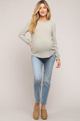 Light Blue Straight Leg Maternity Jeans