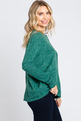 Green Heather Brushed Knit Top