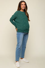 Green Heather Brushed Knit Maternity Top