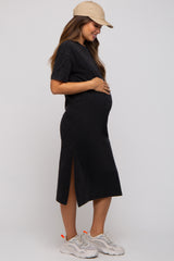 Charcoal T-Shirt Maternity Midi Dress