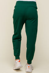 Forest Green Basic Drawstring Maternity Sweatpants