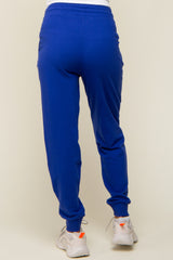 Royal Blue Basic Drawstring Maternity Sweatpants