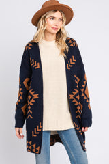 Navy Blue Print Maternity Cardigan