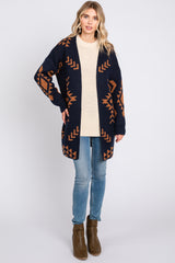 Navy Blue Print Cardigan