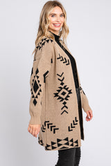 Beige Printed Print Cardigan