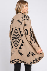 Beige Printed Print Cardigan