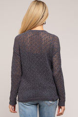 Charcoal Chenille Open Knit Maternity Sweater