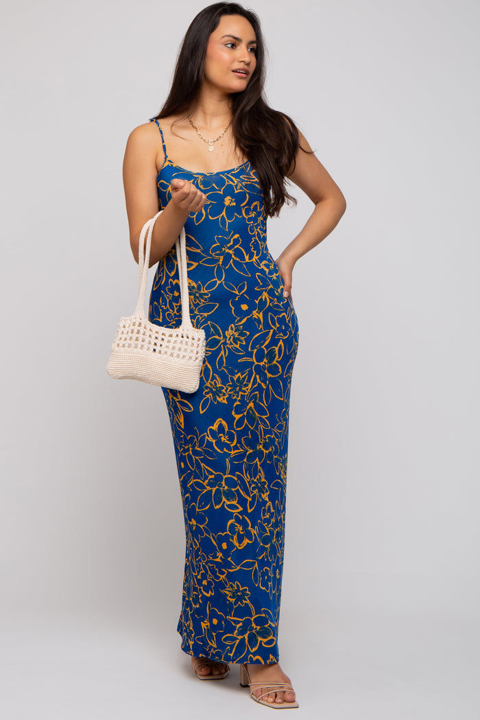 Royal Blue Floral Maxi Dress