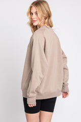 Taupe Pullover Terry Crewneck