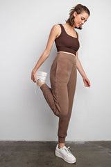 Brown Soft Knit Maternity Joggers