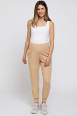 Camel Soft Knit Maternity Joggers