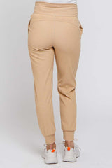 Camel Soft Knit Maternity Joggers