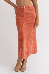 Rust Cord Maxi Skirt