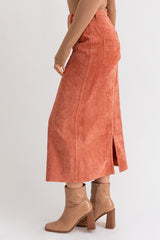 Rust Cord Maxi Skirt