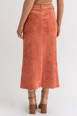 Rust Cord Maxi Skirt