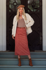 Rust Cord Maxi Skirt