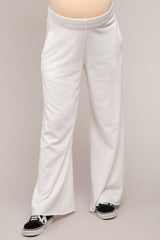 Ivory Soft Fleece Wide Leg Maternity Lounge Pants