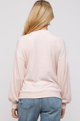 Light Pink Soft Knit Maternity Pullover Top