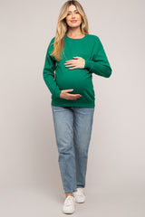 Green Pullover Maternity Sweatshirt