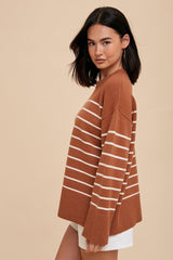 Camel Striped Sweater