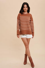 Camel Striped Sweater