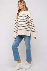 Black Striped Maternity Sweater