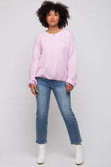 Light Pink Basic Drop Shoulder Sweater