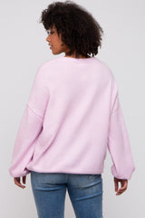 Light Pink Basic Drop Shoulder Sweater