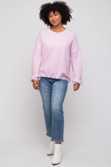 Light Pink Basic Drop Shoulder Sweater