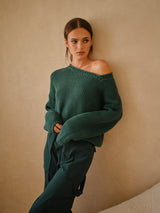 Green Asymmetrical Sweater