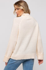 Cream Mock Neck Maternity Sweater