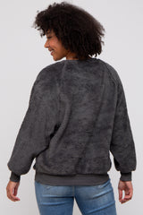 Charcoal Faux Fur Sweatshirt