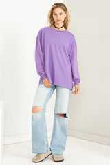 Lavender Oversized Long Sleeve Top